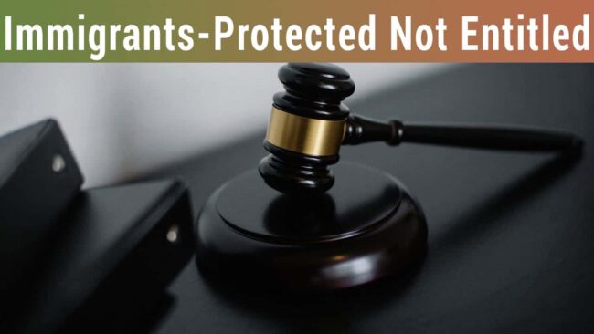 Immigrants protected not entitled warning message on legal and immigration issues at Open Agenda WTF event.